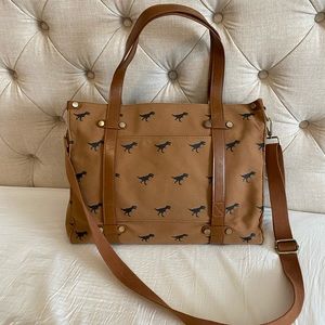 ModCloth T-Rex Canvas & Vegan Leather Crossbody Briefcase